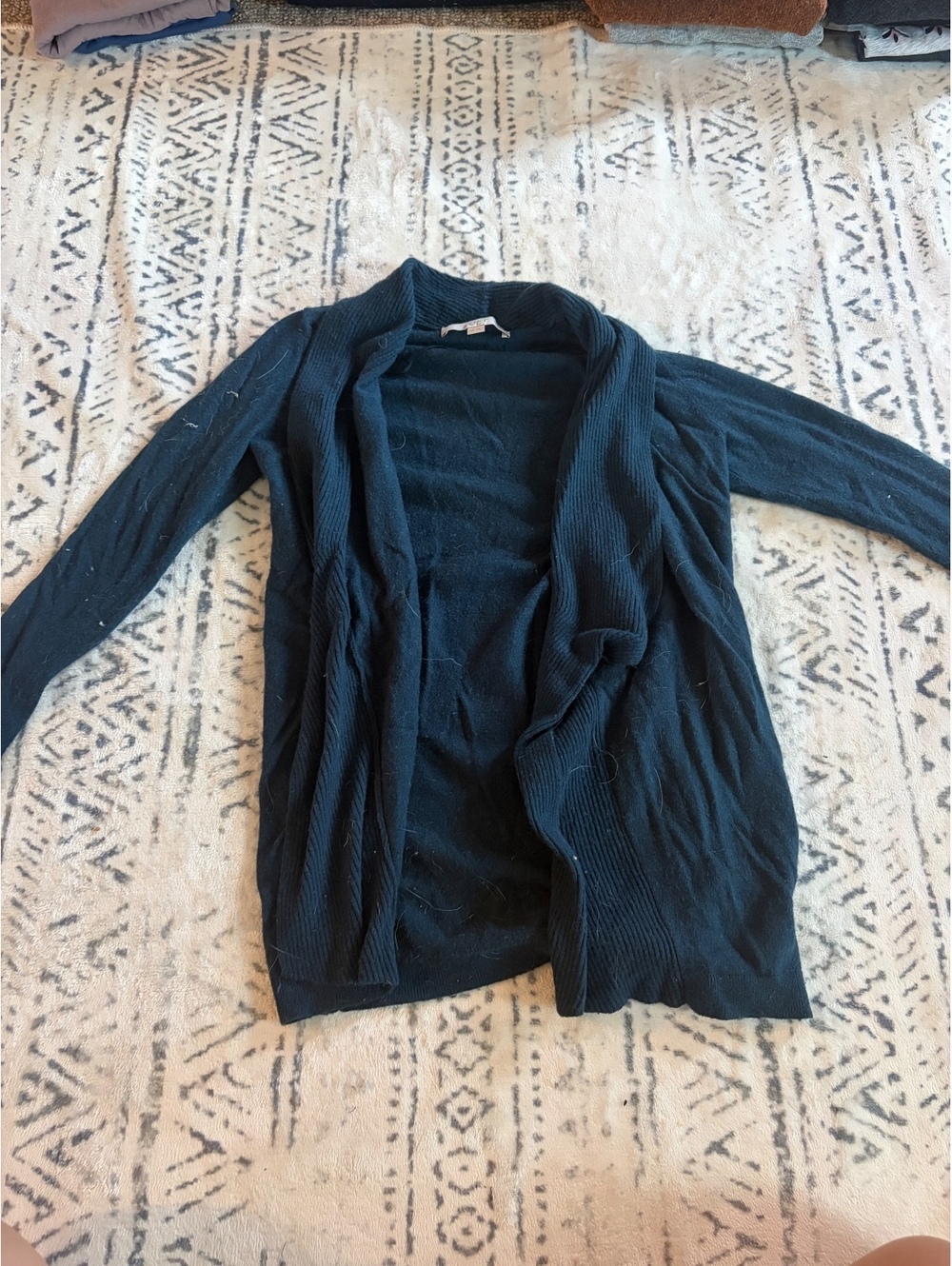 LOFT Petite XXSP Black Open Front Cardigan Sweater